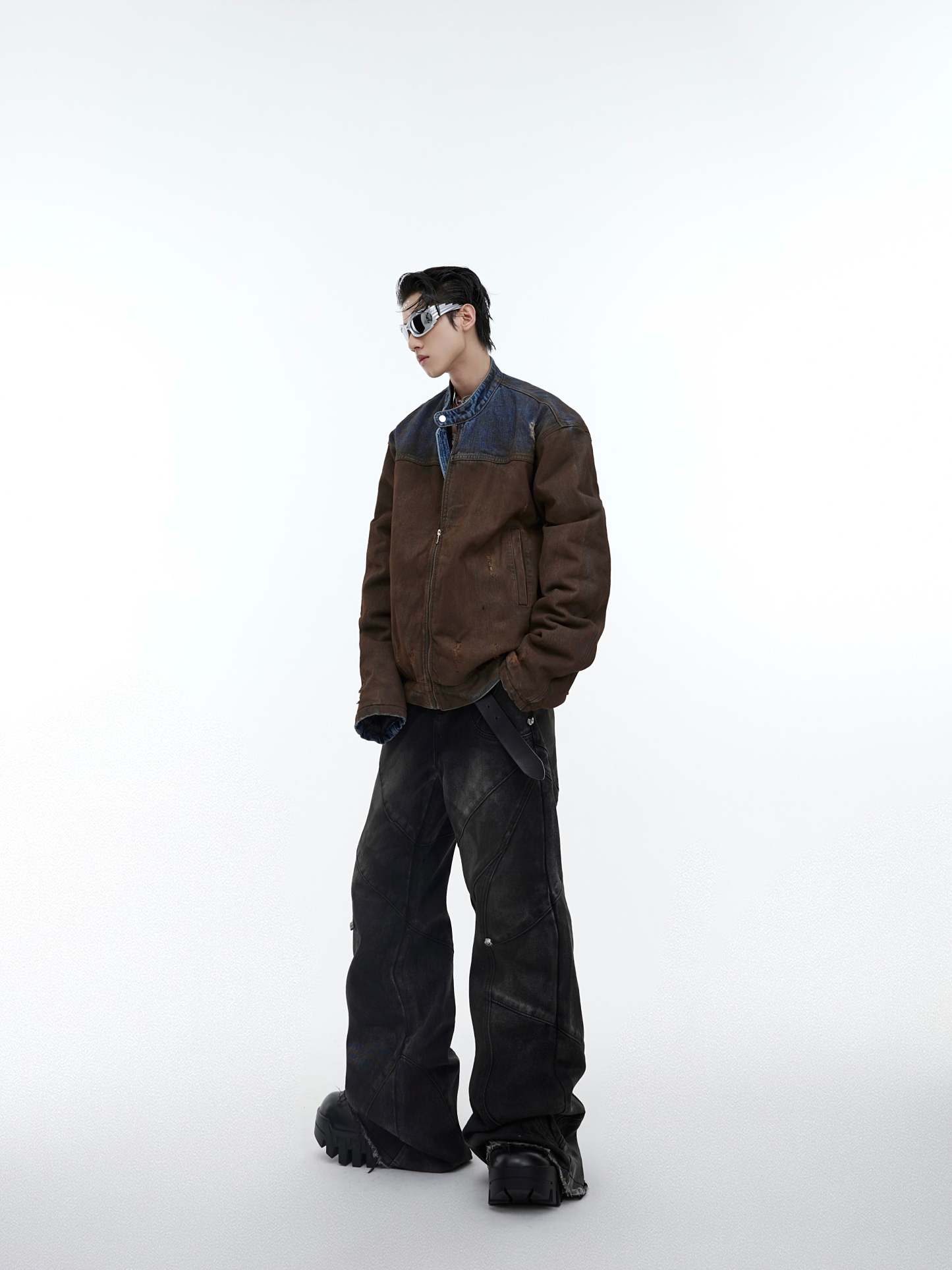 【23s November.】Wasteland Distressed Washed Denim Jacket-IYAMIUIO