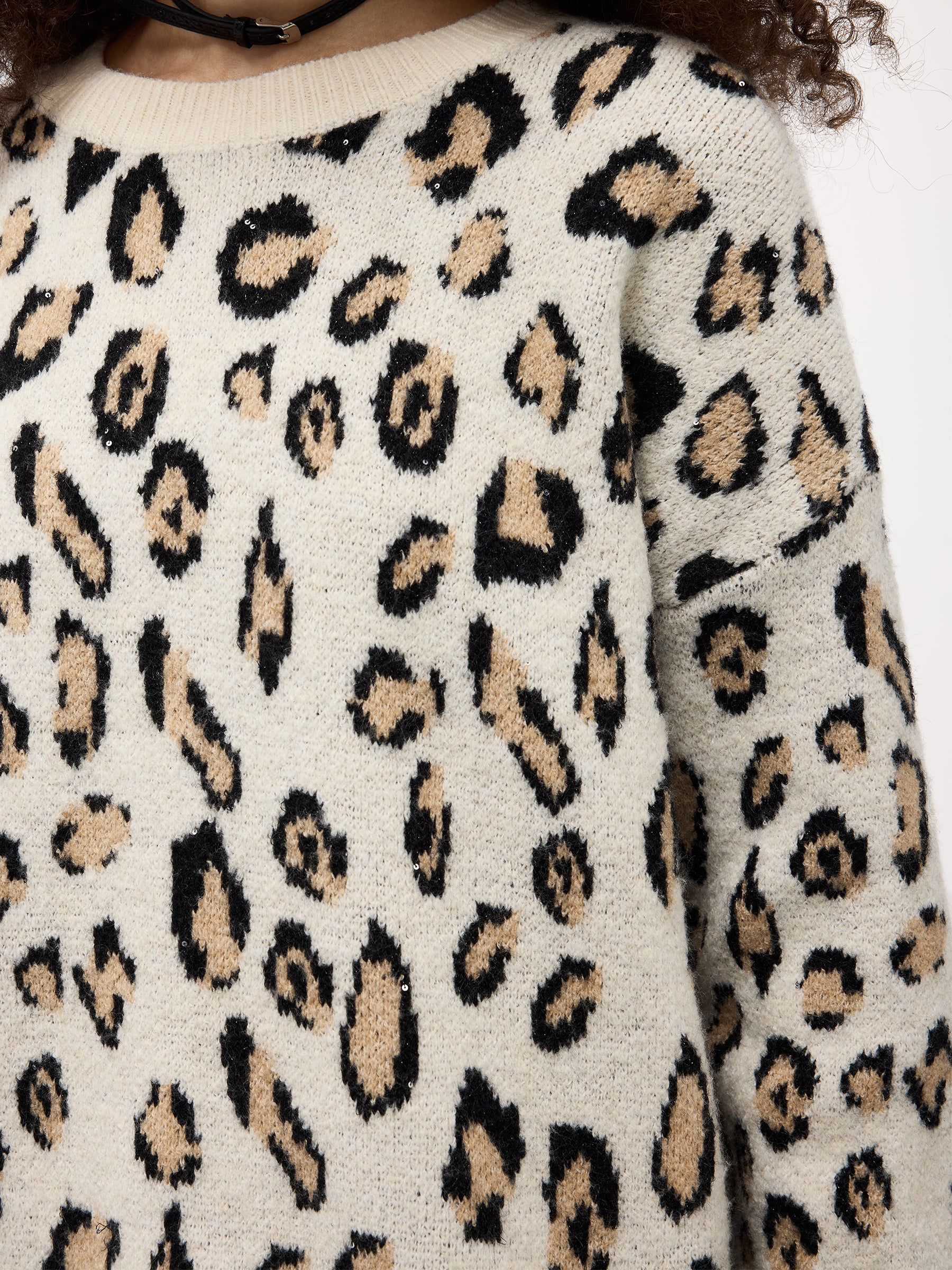 Aelfric Eden Apricot Leopard Print Sweater-IYAMIUIO