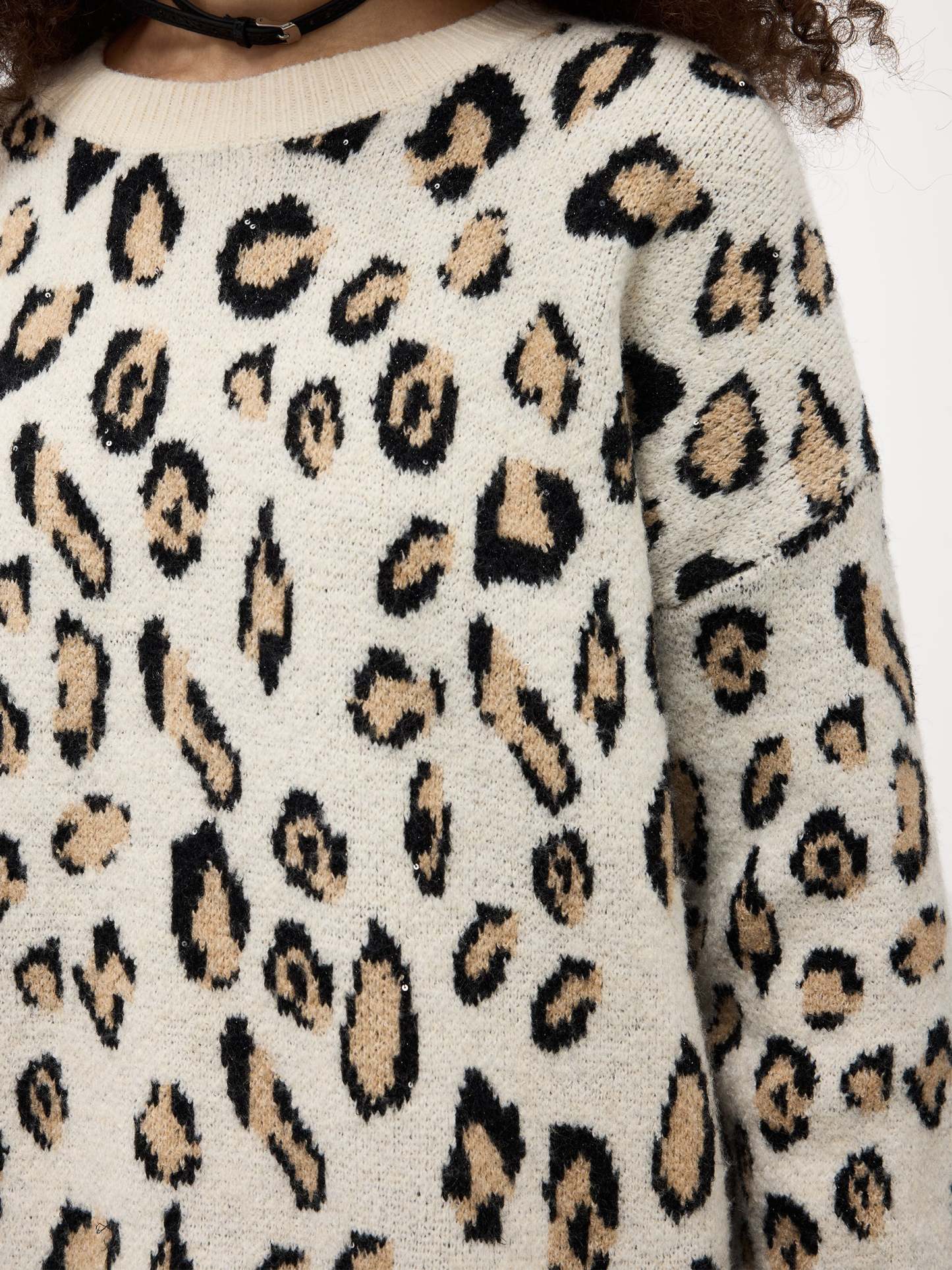 Aelfric Eden Apricot Leopard Print Sweater-IYAMIUIO