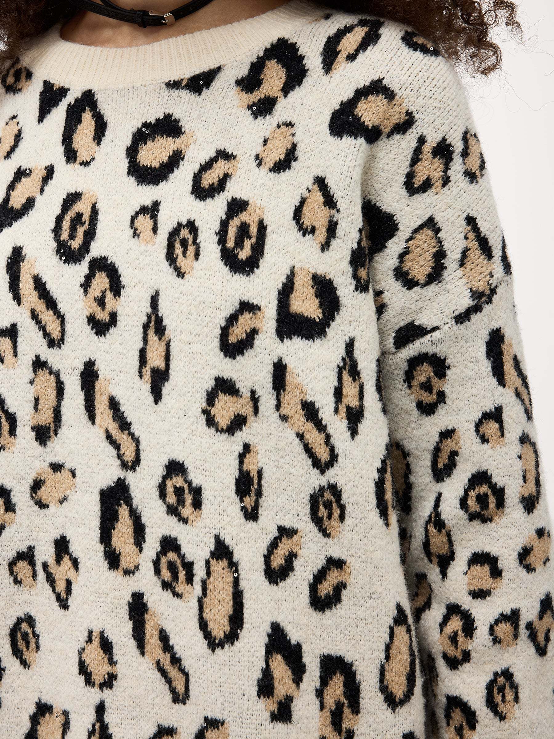 Aelfric Eden Apricot Leopard Print Sweater-IYAMIUIO