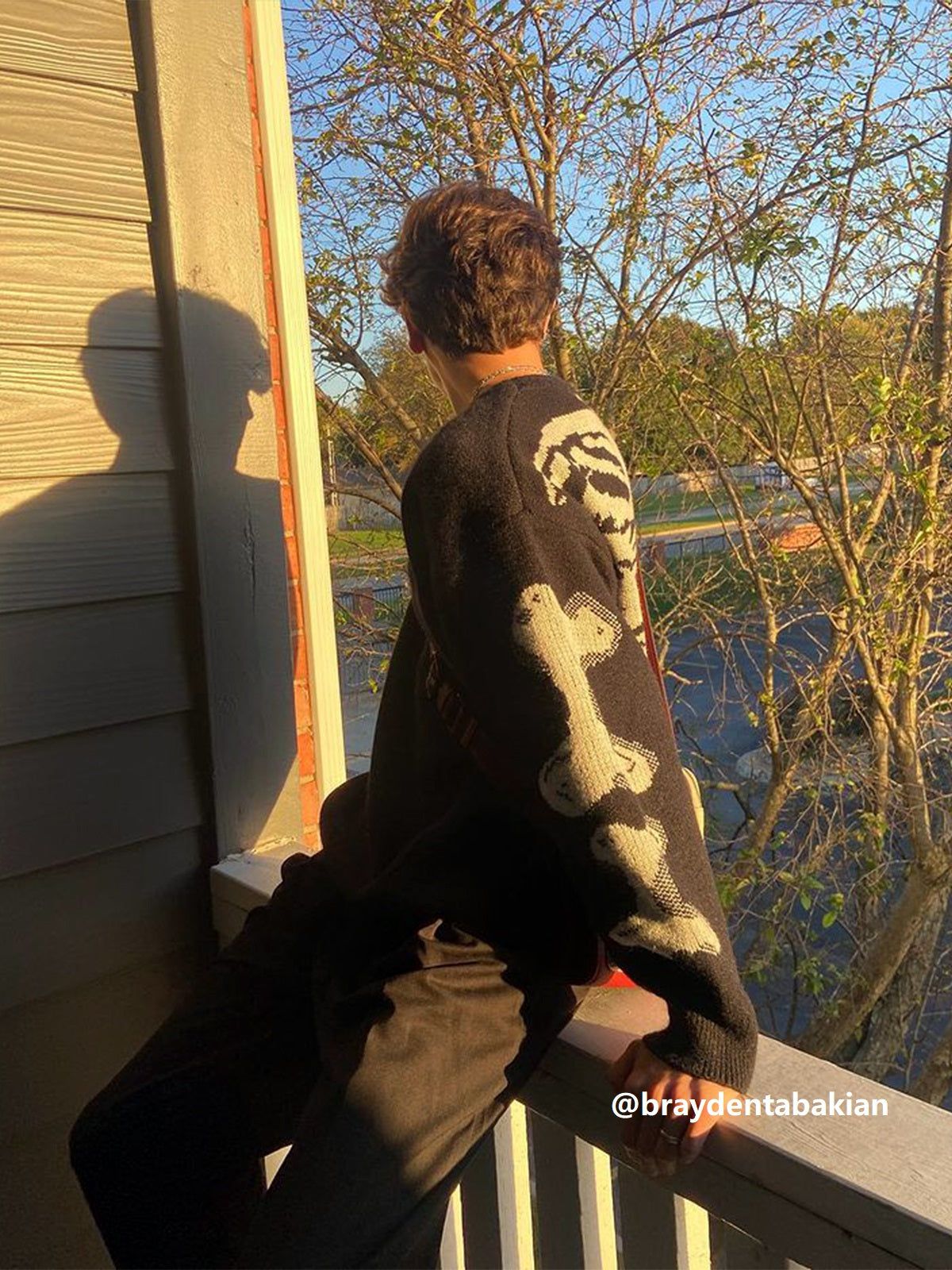 Aelfric Eden Skeleton Pattern Knit Sweater-IYAMIUIO