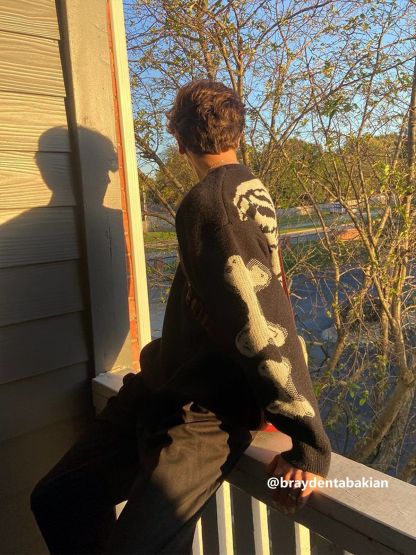 Aelfric Eden Skeleton Pattern Knit Sweater-IYAMIUIO