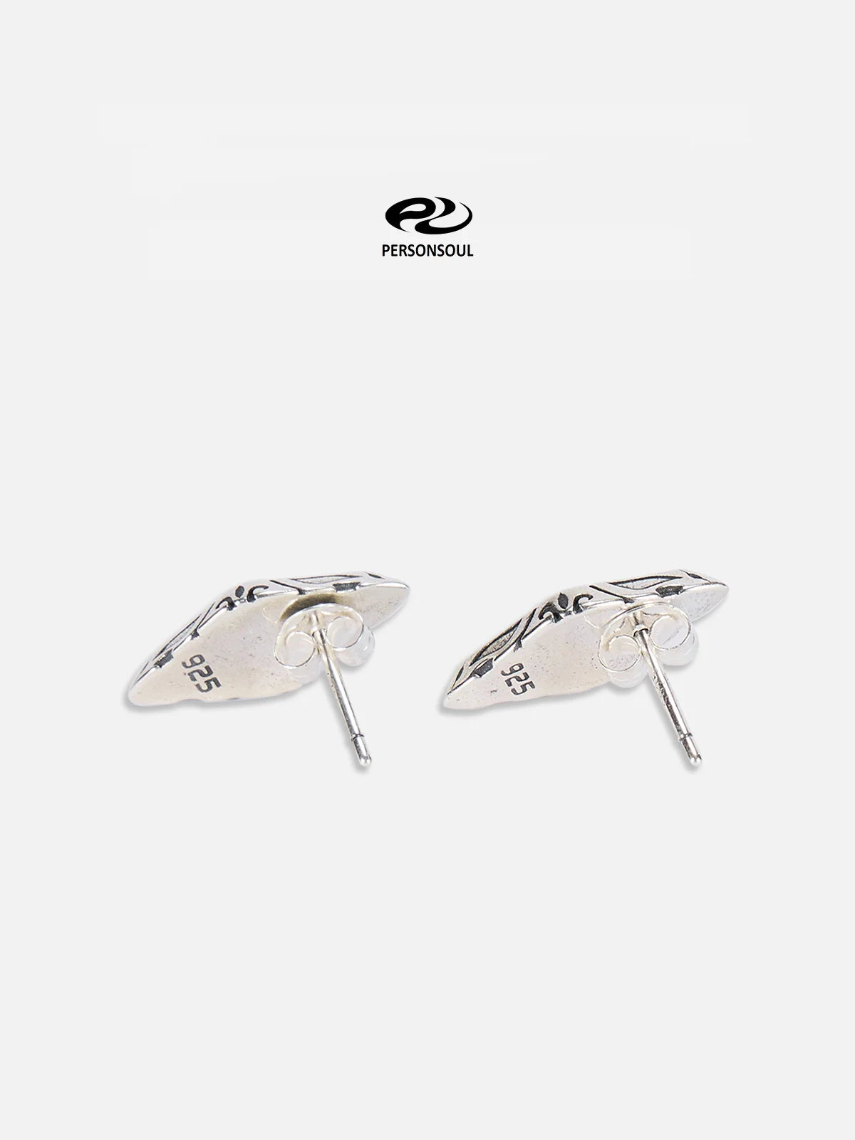 Personsoul Geometric Silver Stud Earrings-IYAMIUIO