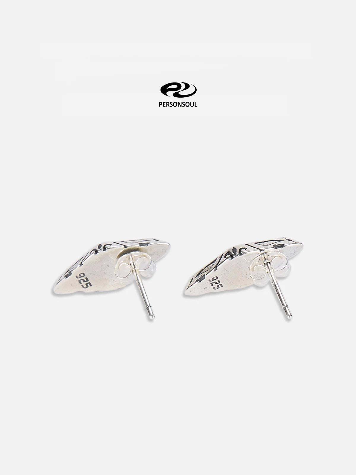 Personsoul Geometric Silver Stud Earrings-IYAMIUIO