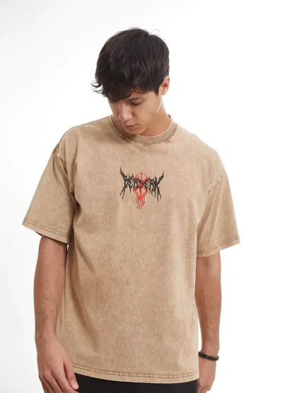 THE STRUGGLER EMBROIDERED ACID WASH TEE-B.K-IYAMIUIO