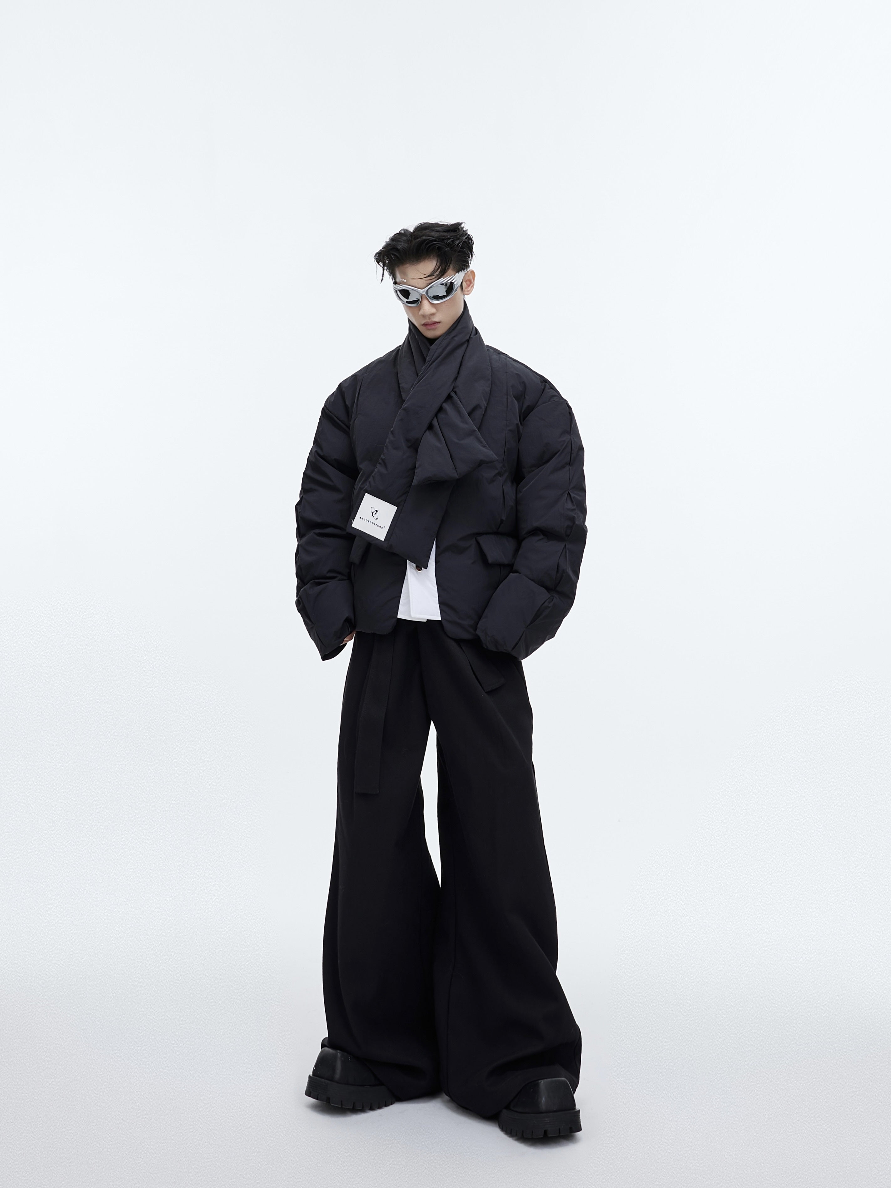 【23s December.】Deconstructed Design Cotton Jacket + Scarf-IYAMIUIO