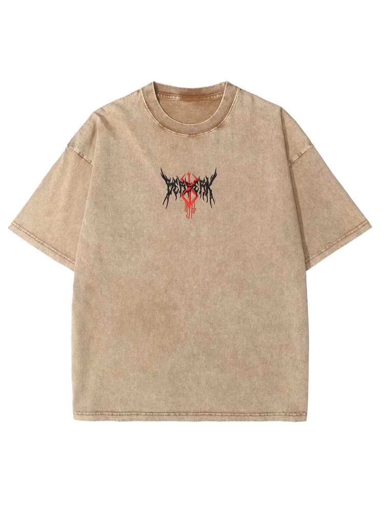 THE STRUGGLER EMBROIDERED ACID WASH TEE-B.K-IYAMIUIO