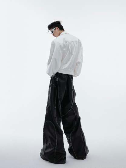 【24s Aug.】Glossy Large V-neck High-end Luxurious Shirt-IYAMIUIO