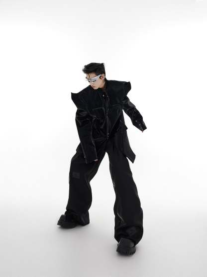 【23s August.】Horn-shaped Leather Jacket-IYAMIUIO