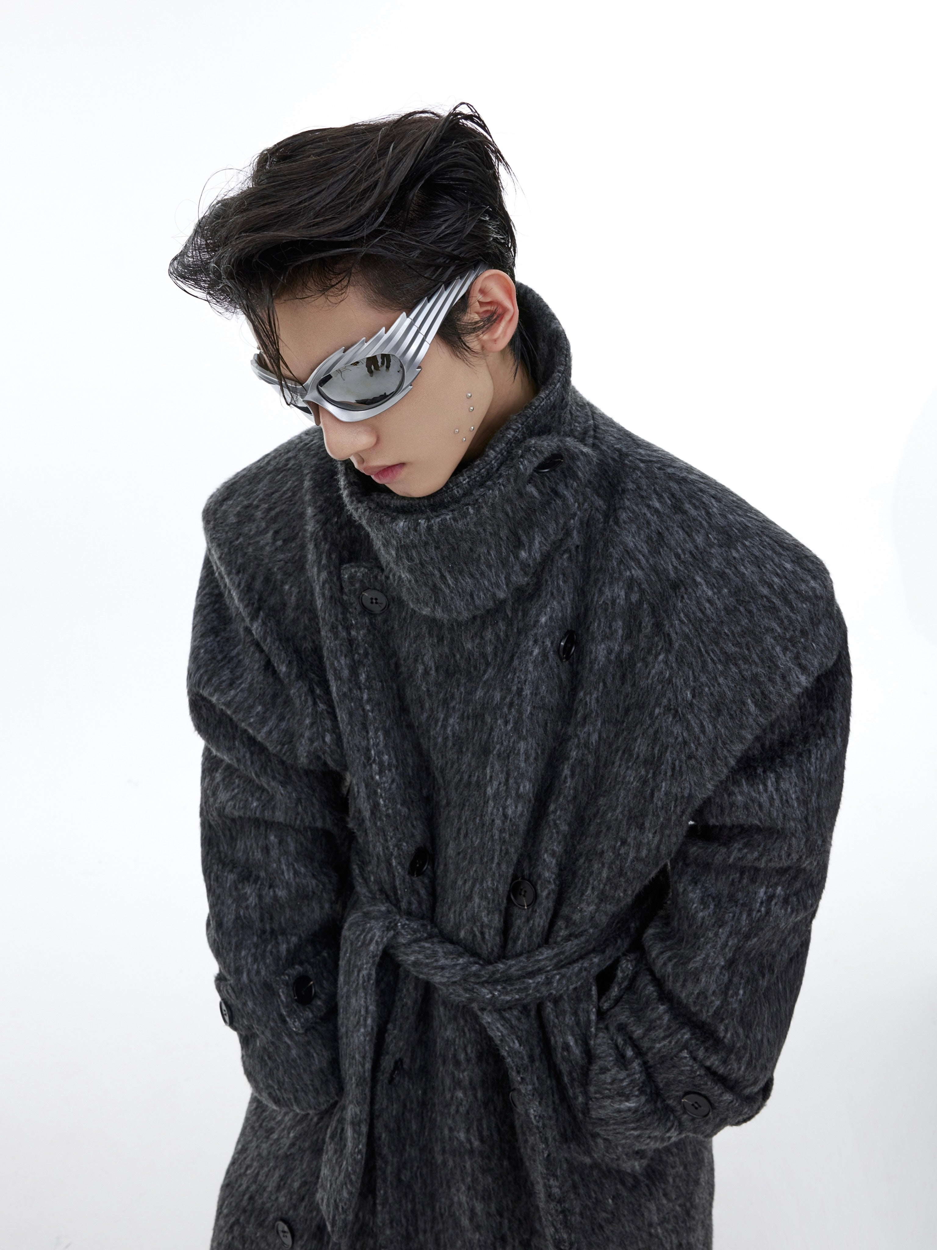 【23s November.】Double Layer Thickened Strappy Woolen Coat-IYAMIUIO