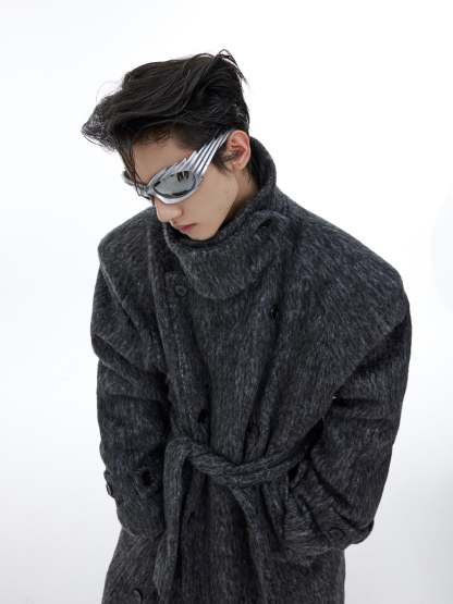 【23s November.】Double Layer Thickened Strappy Woolen Coat-IYAMIUIO