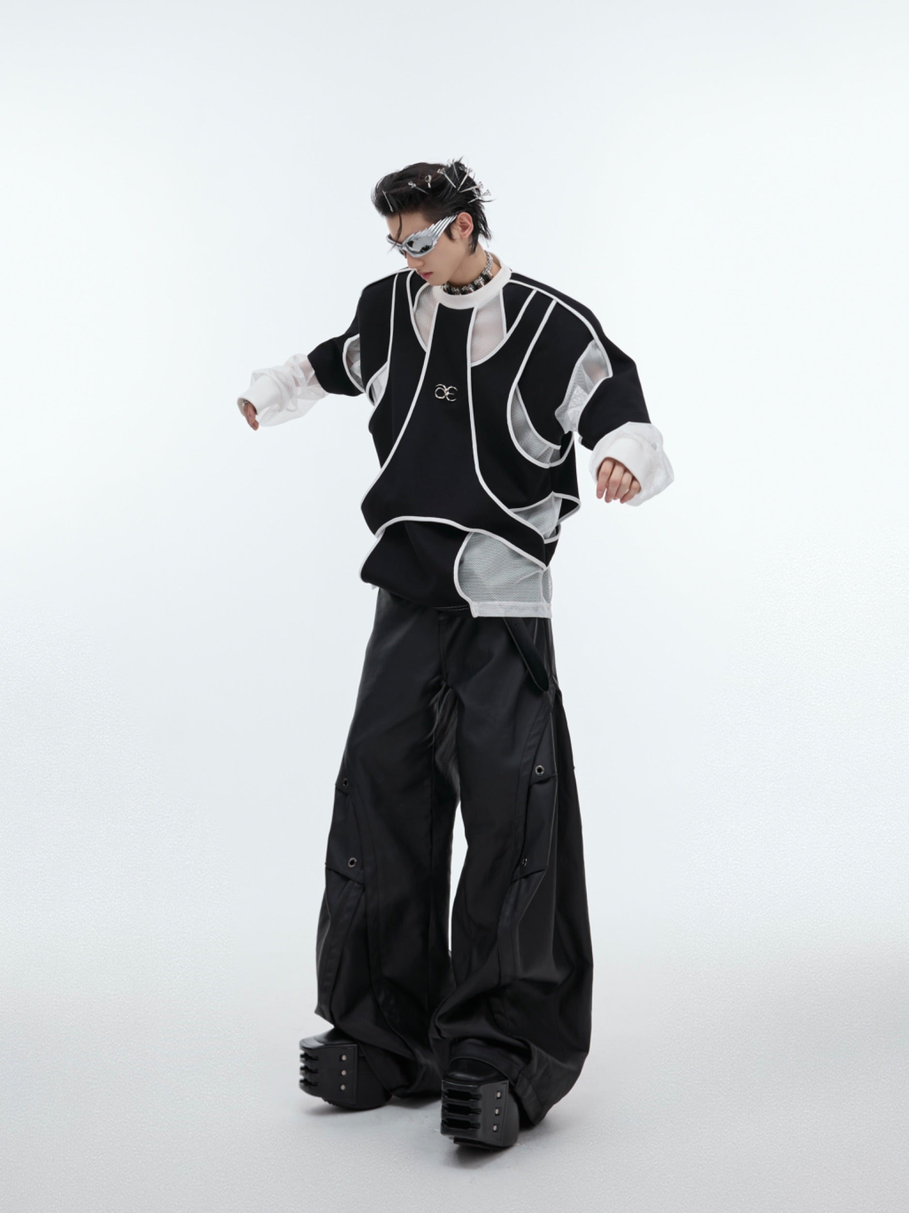 【24s Sep.】Fake Two-piece Crew Neck Sweatshirt-IYAMIUIO