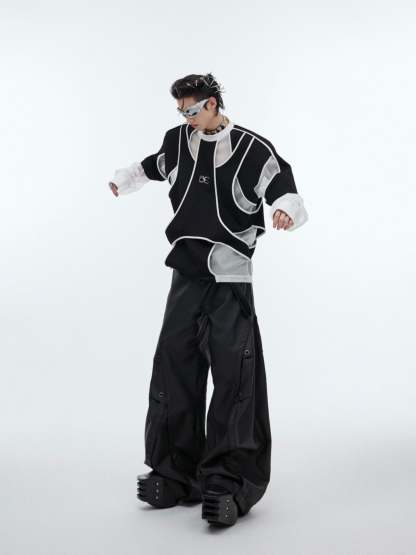 【24s Sep.】Fake Two-piece Crew Neck Sweatshirt-IYAMIUIO