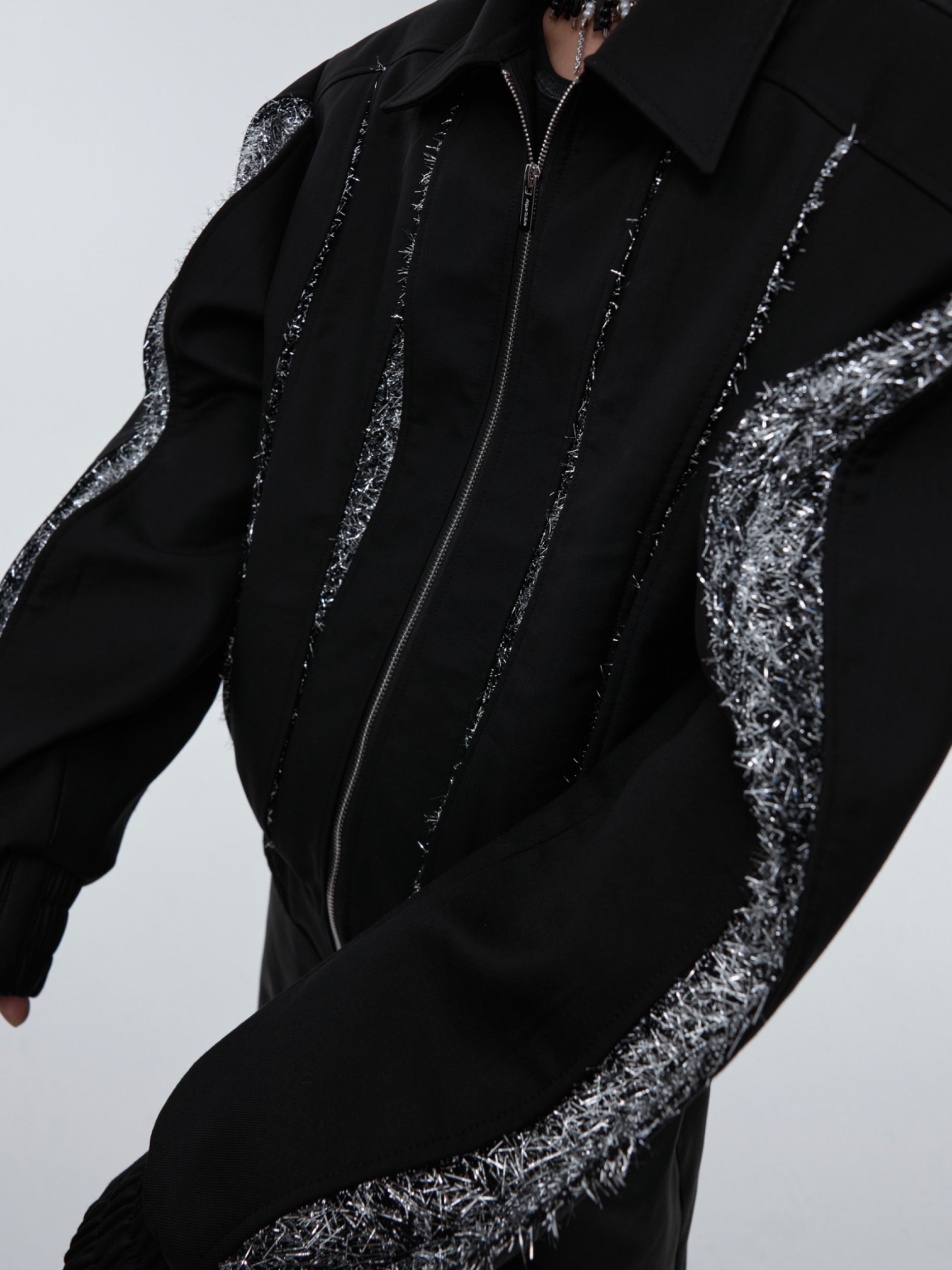 【24s Sep.】Patchwork Sequined Cropped Jacket-IYAMIUIO