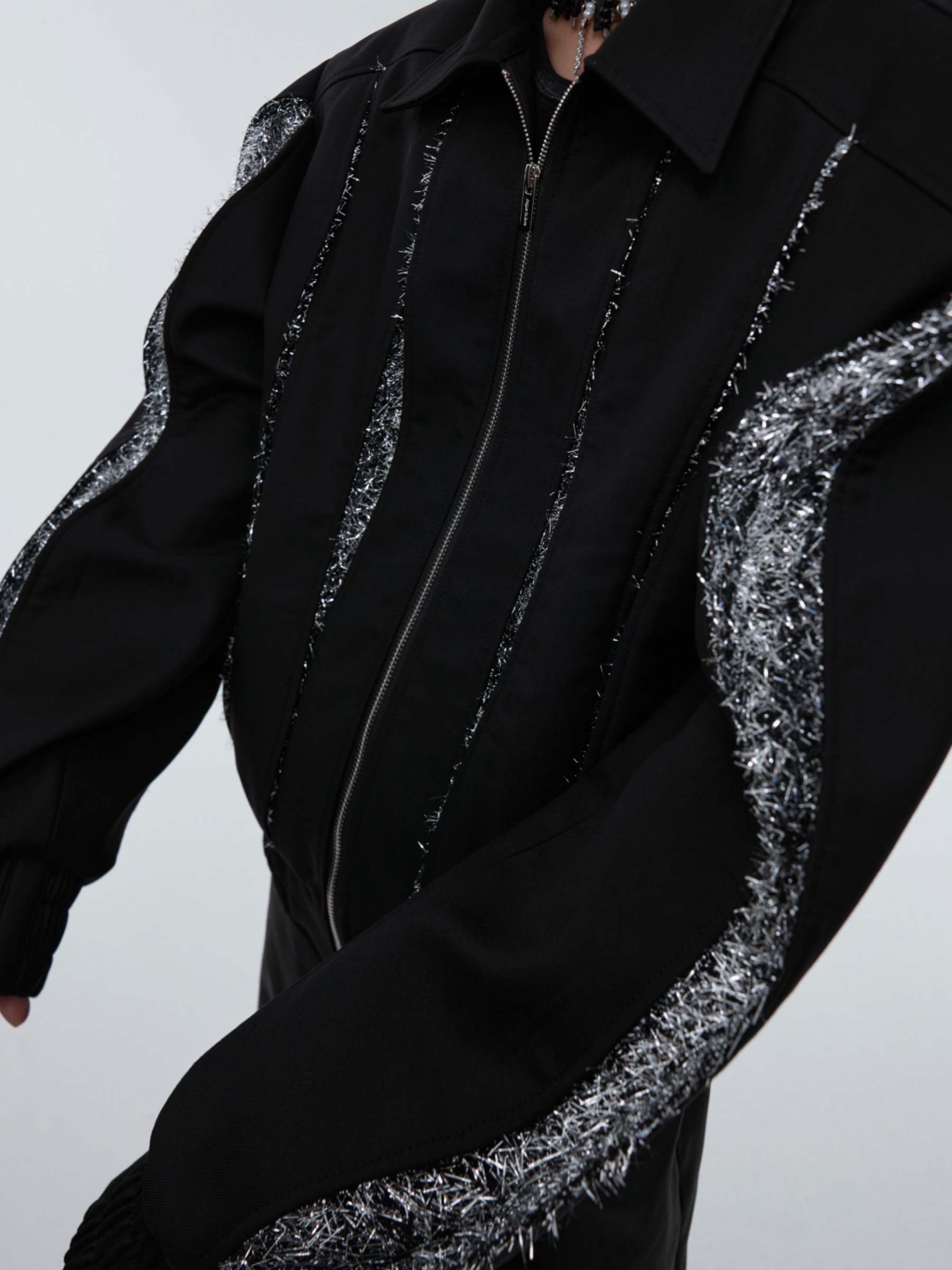 【24s Sep.】Patchwork Sequined Cropped Jacket-IYAMIUIO