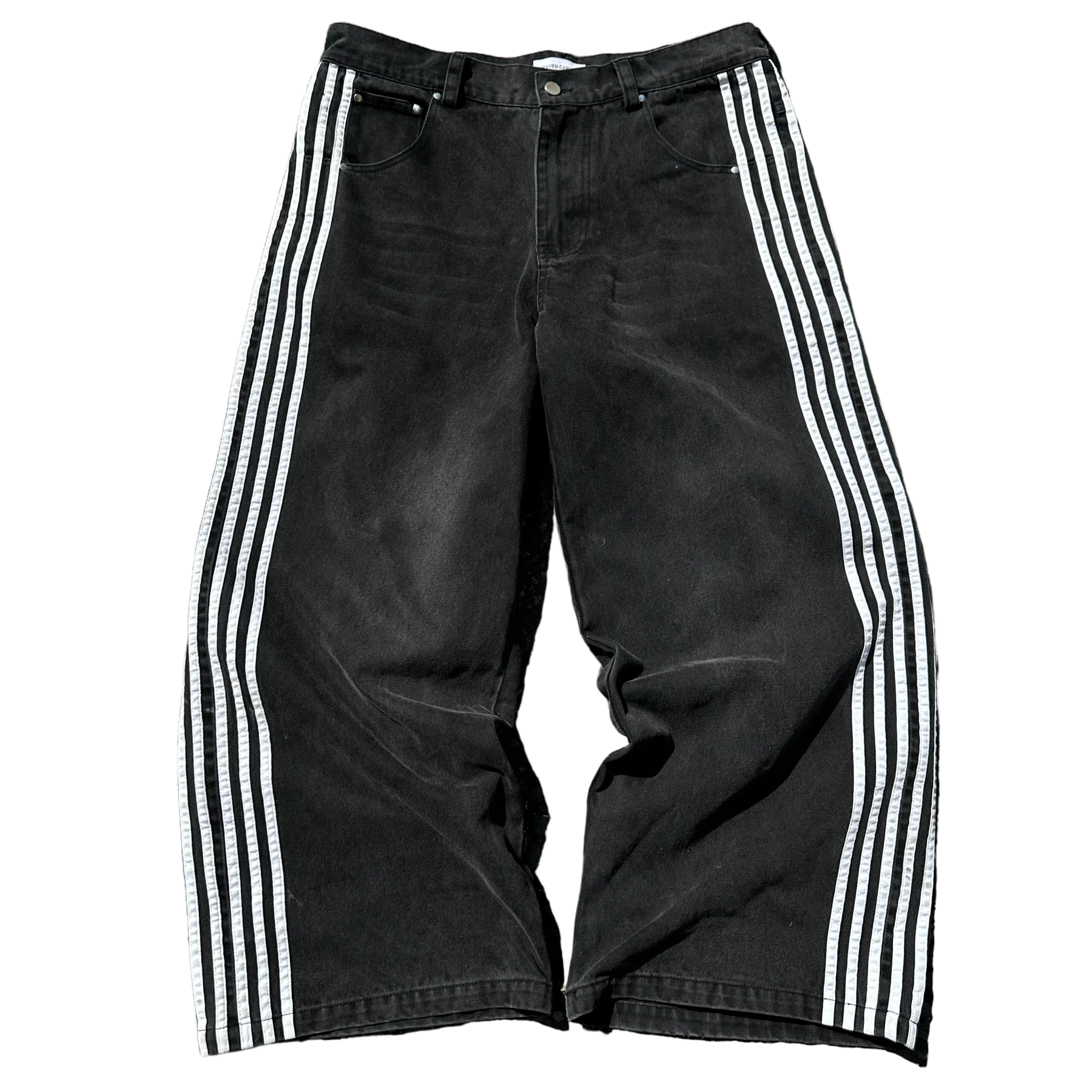 TRACK JEANS (BLACK/WHITE)-IYAMIUIO