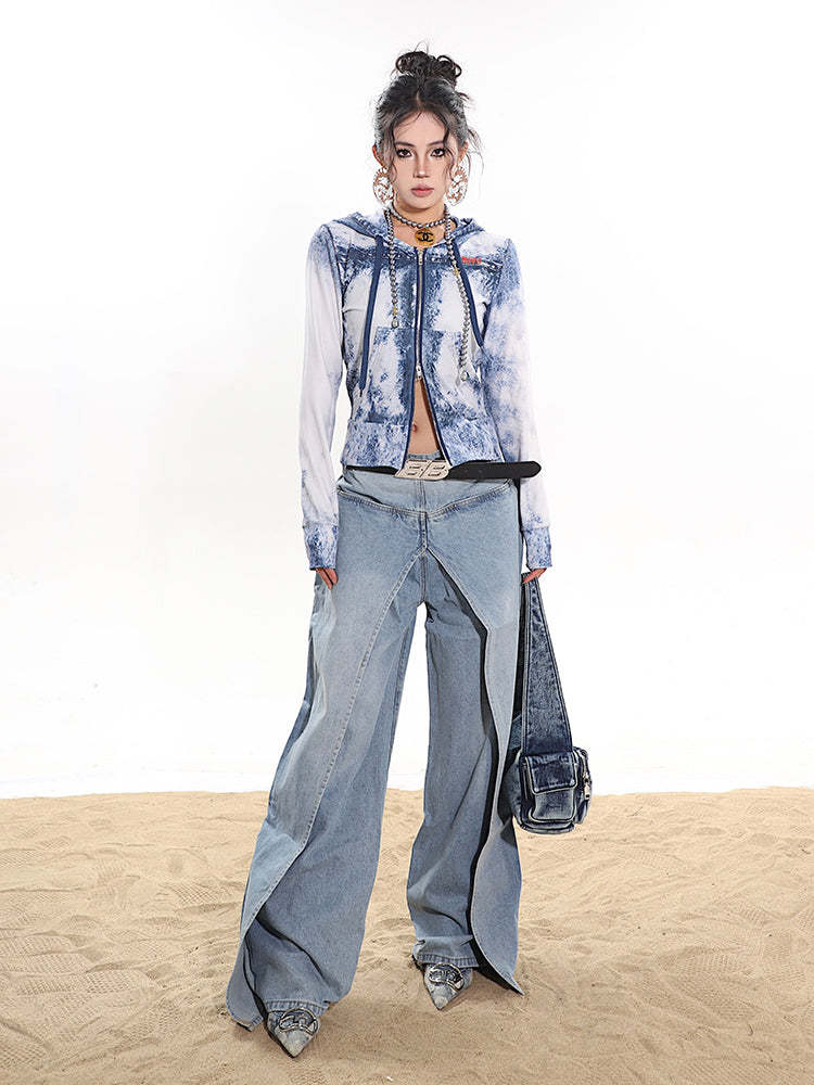 【24s January.】Fake Two-piece High-end Hot Girl Jeans Skirt-IYAMIUIO