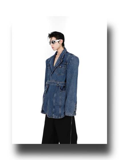 3D Deconstructed Denim Top-IYAMIUIO