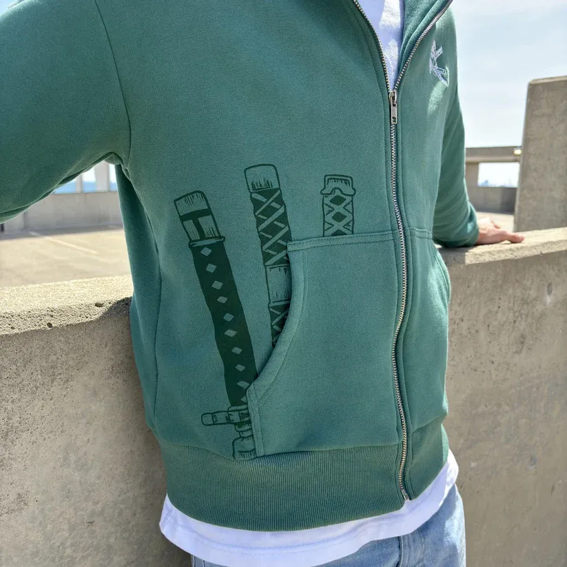 Zoro Nothing Happend Zip Hoodie-One.P-IYAMIUIO