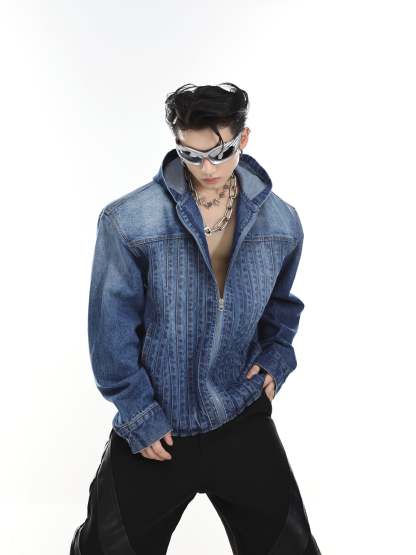 【23s Jun.】Padded Hooded Denim Jacket-IYAMIUIO