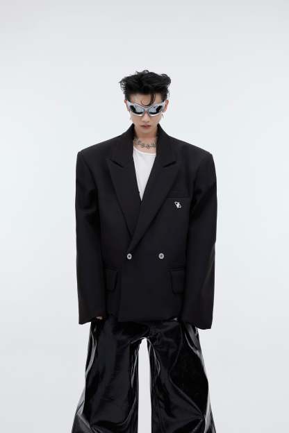 【23s September.】Padded Shoulder Oversized Blazer-IYAMIUIO