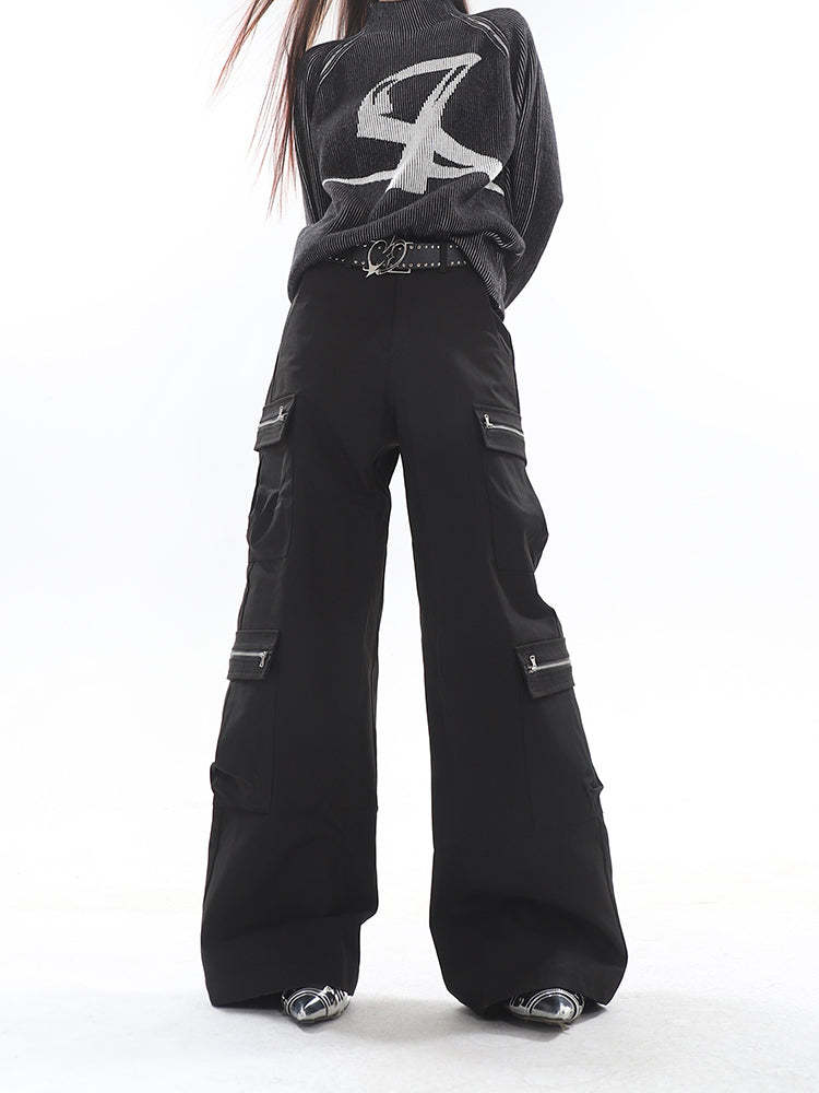 【23s September.】Casual Straight Cargo Pants-IYAMIUIO