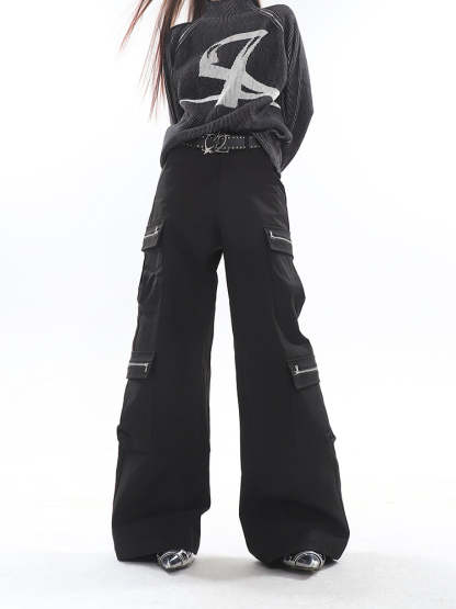 【23s September.】Casual Straight Cargo Pants-IYAMIUIO