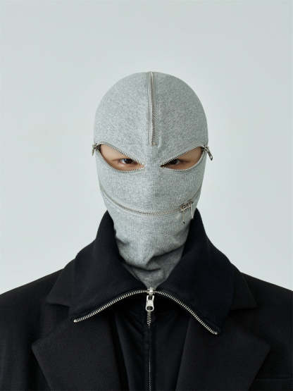 Knitted Zipper Face Mask-IYAMIUIO