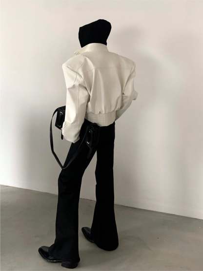 【24s March.】High Street Vibe Deconstructed Leather Jacket-IYAMIUIO