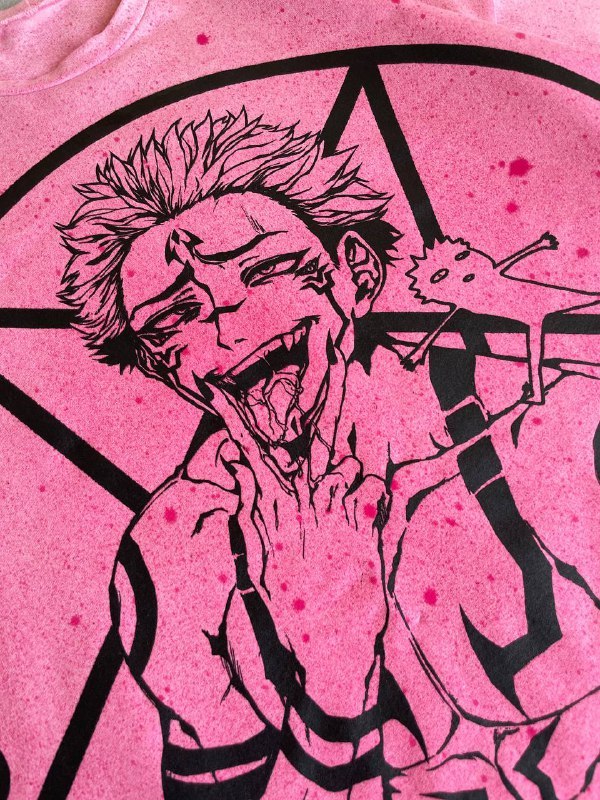 Sukuna Curse Pink Tee-IYAMIUIO