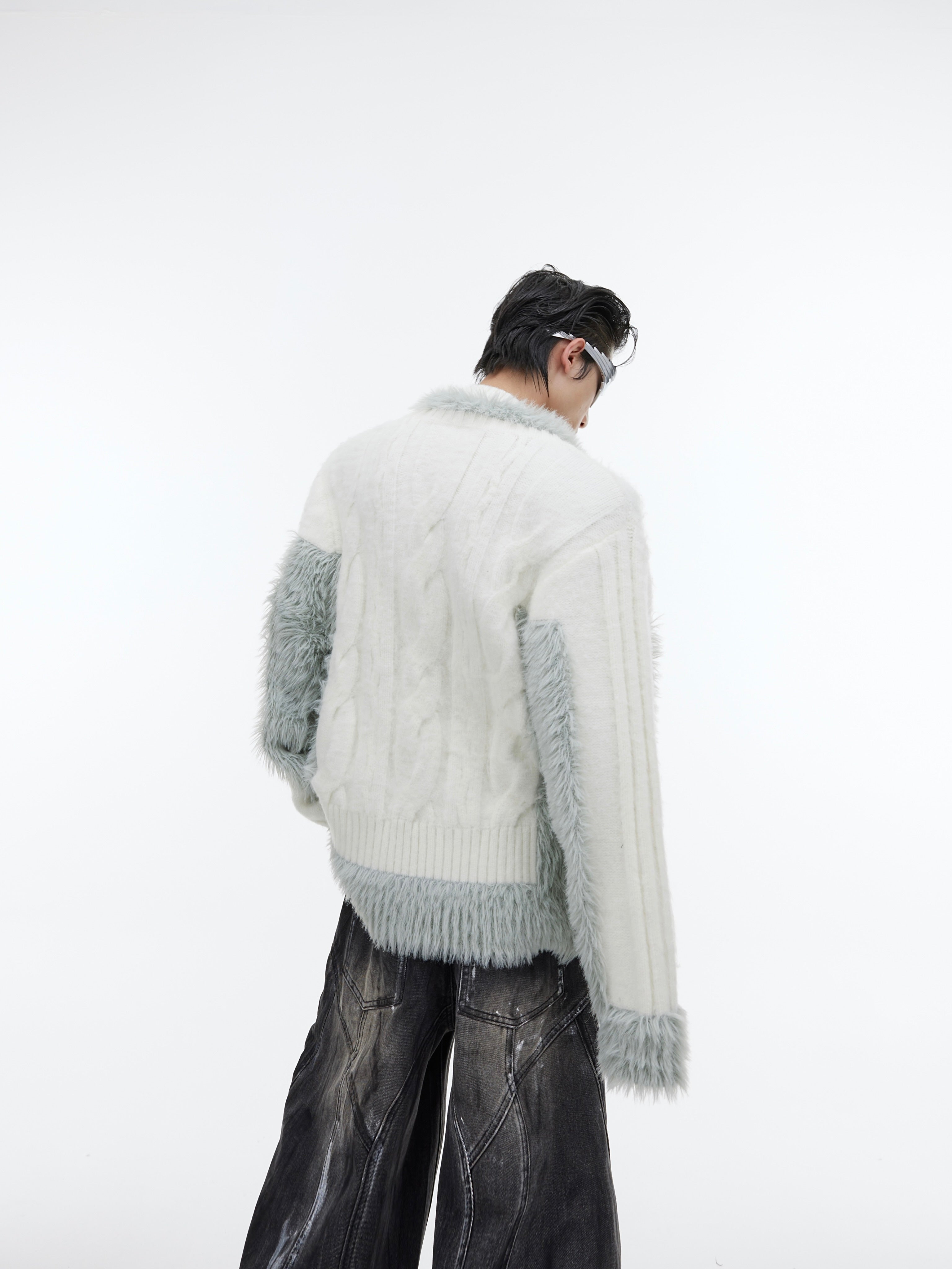 【23s September.】Plush V-neck Loose Sweater-IYAMIUIO