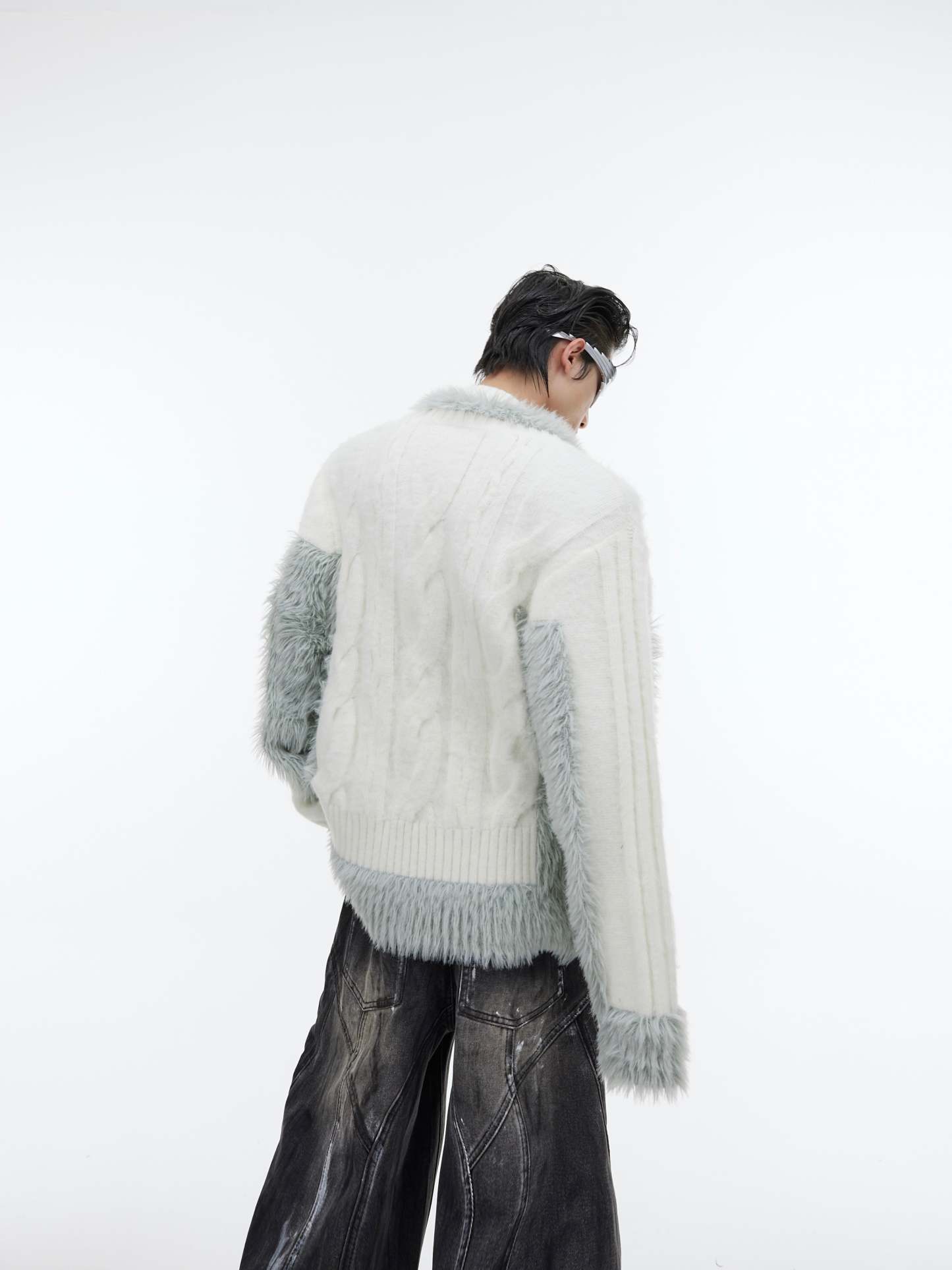 【23s September.】Plush V-neck Loose Sweater-IYAMIUIO