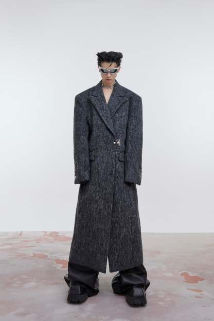 【23s October.】Oversized Shoulder-padded Wool Coat-IYAMIUIO