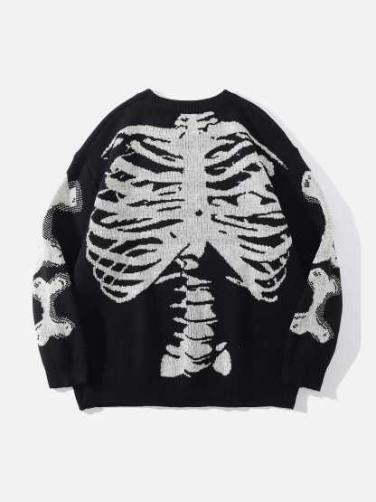 Aelfric Eden Skeleton Pattern Knit Sweater-IYAMIUIO