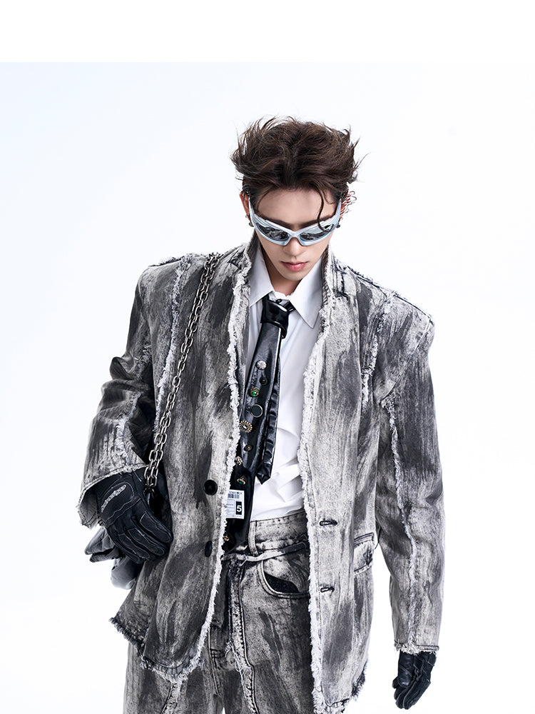 【24s Oct.】Distressed Vintage Denim Jacket-IYAMIUIO