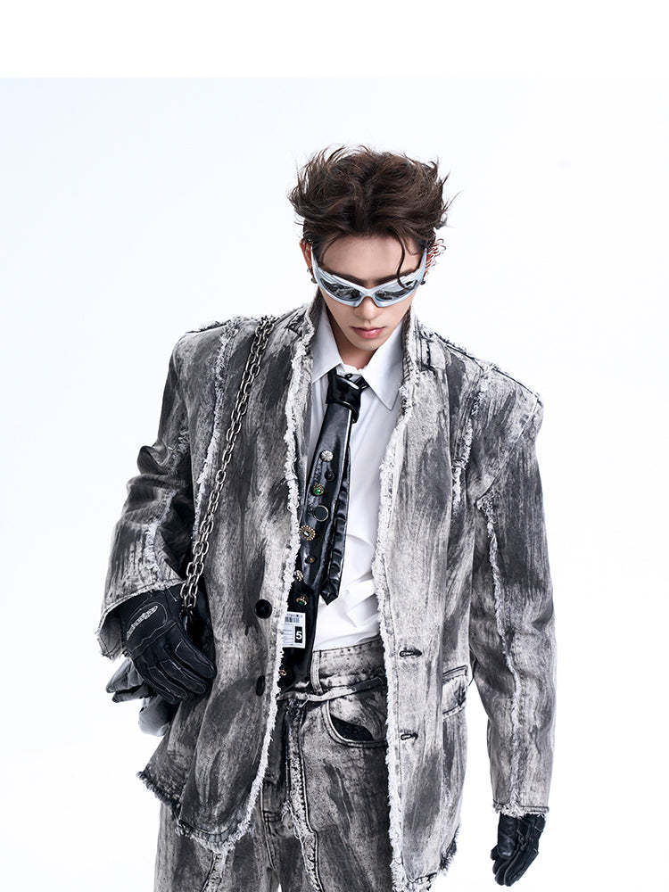 【24s Oct.】Distressed Vintage Denim Jacket-IYAMIUIO