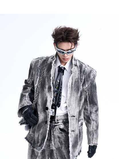 【24s Oct.】Distressed Vintage Denim Jacket-IYAMIUIO