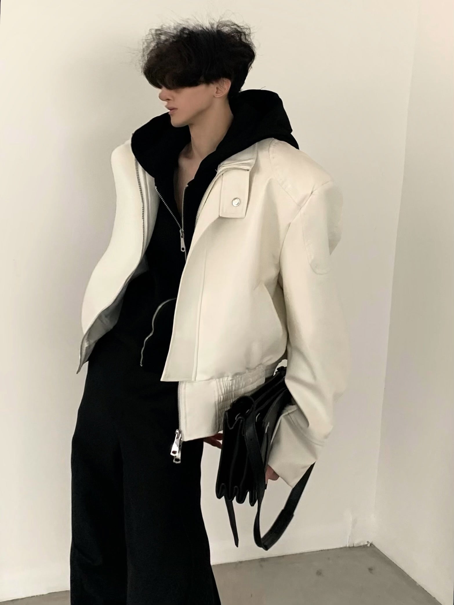 【24s March.】High Street Vibe Deconstructed Leather Jacket-IYAMIUIO