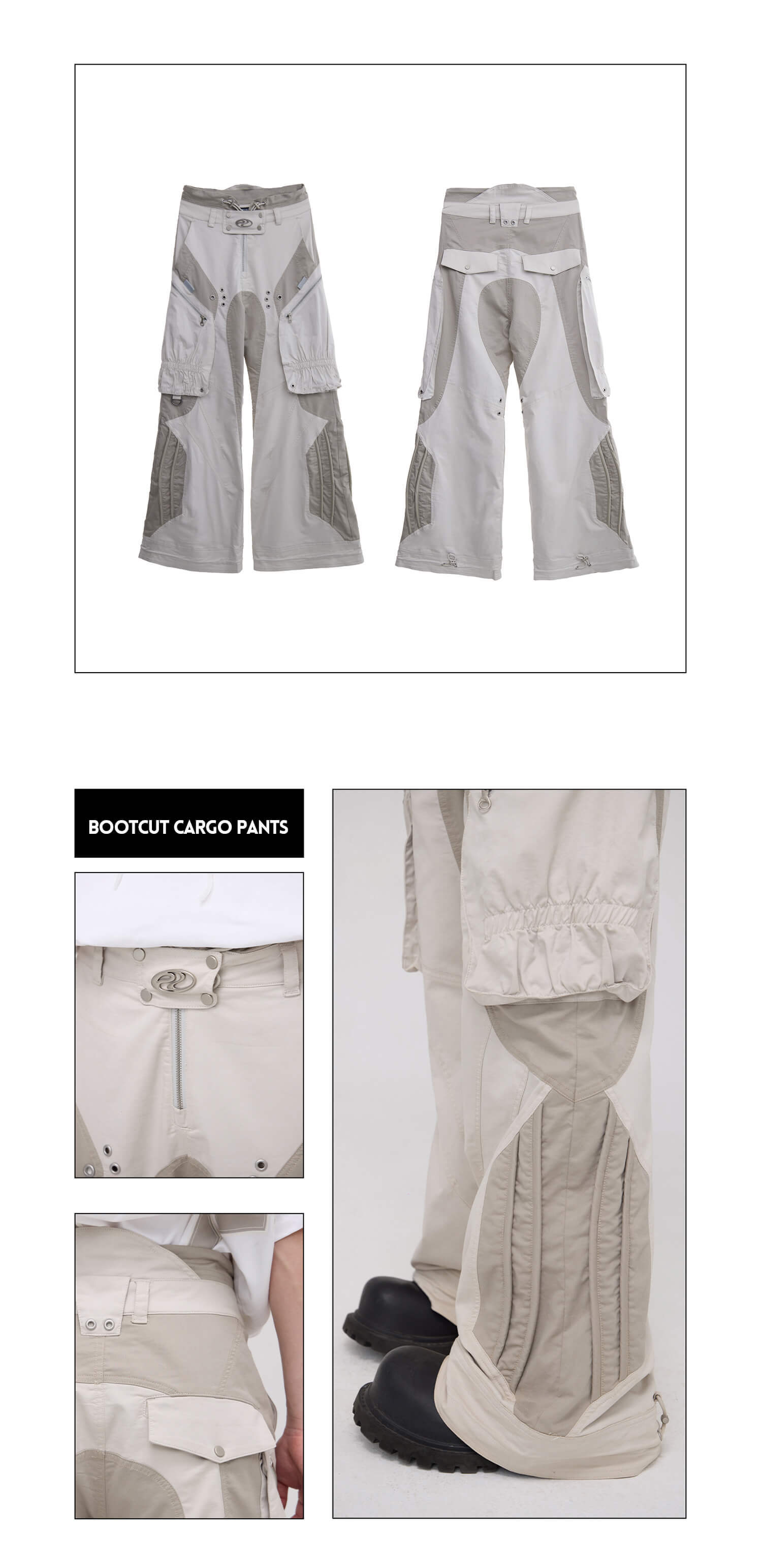 Personsoul Bootcut Cargo Pants-IYAMIUIO