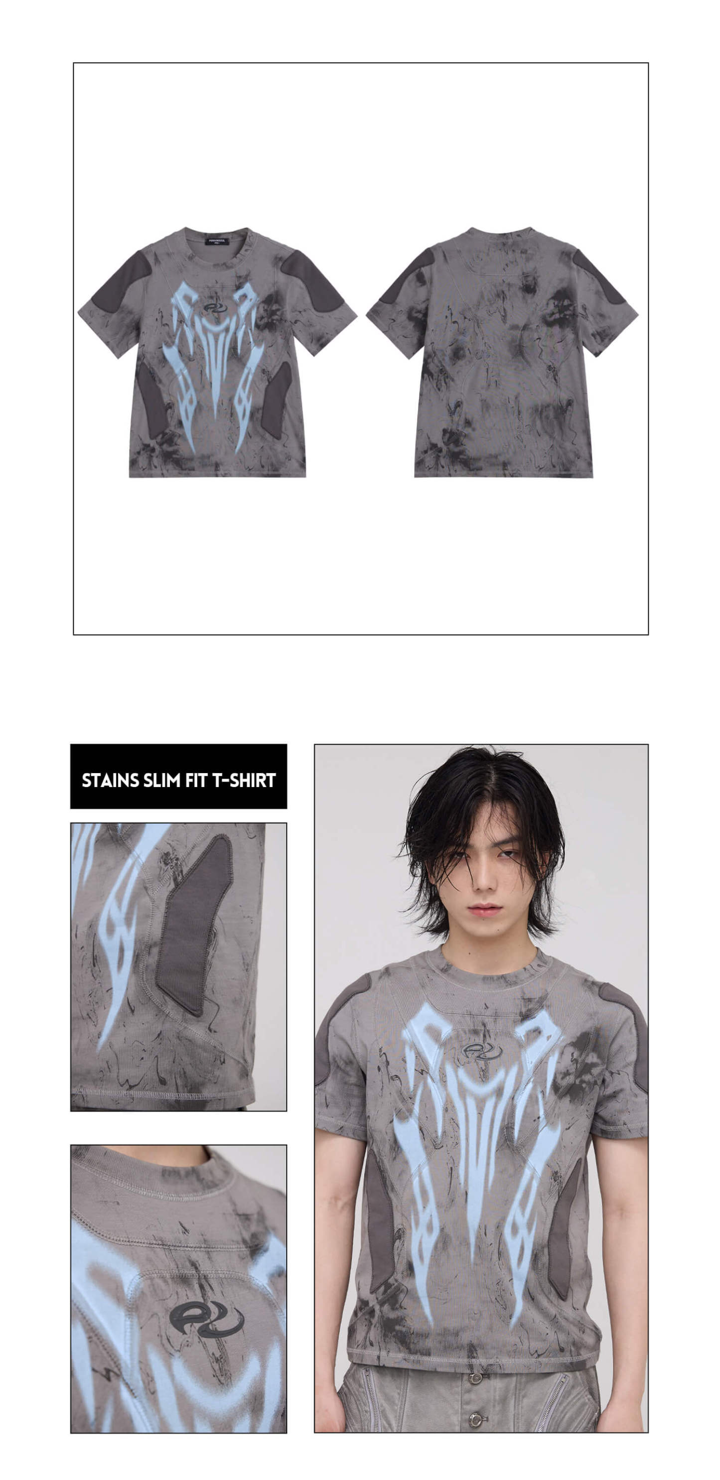 Personsoul Dirty Slim Fit T-Shirt-IYAMIUIO