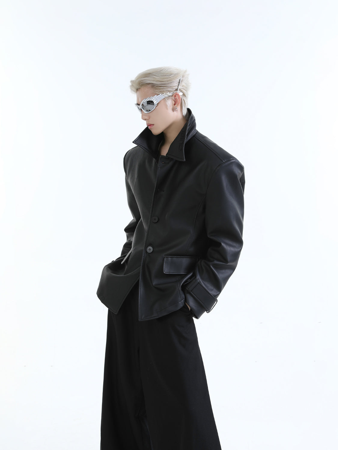 【24s Aug.】Oversized Solid Leather Jacket-IYAMIUIO