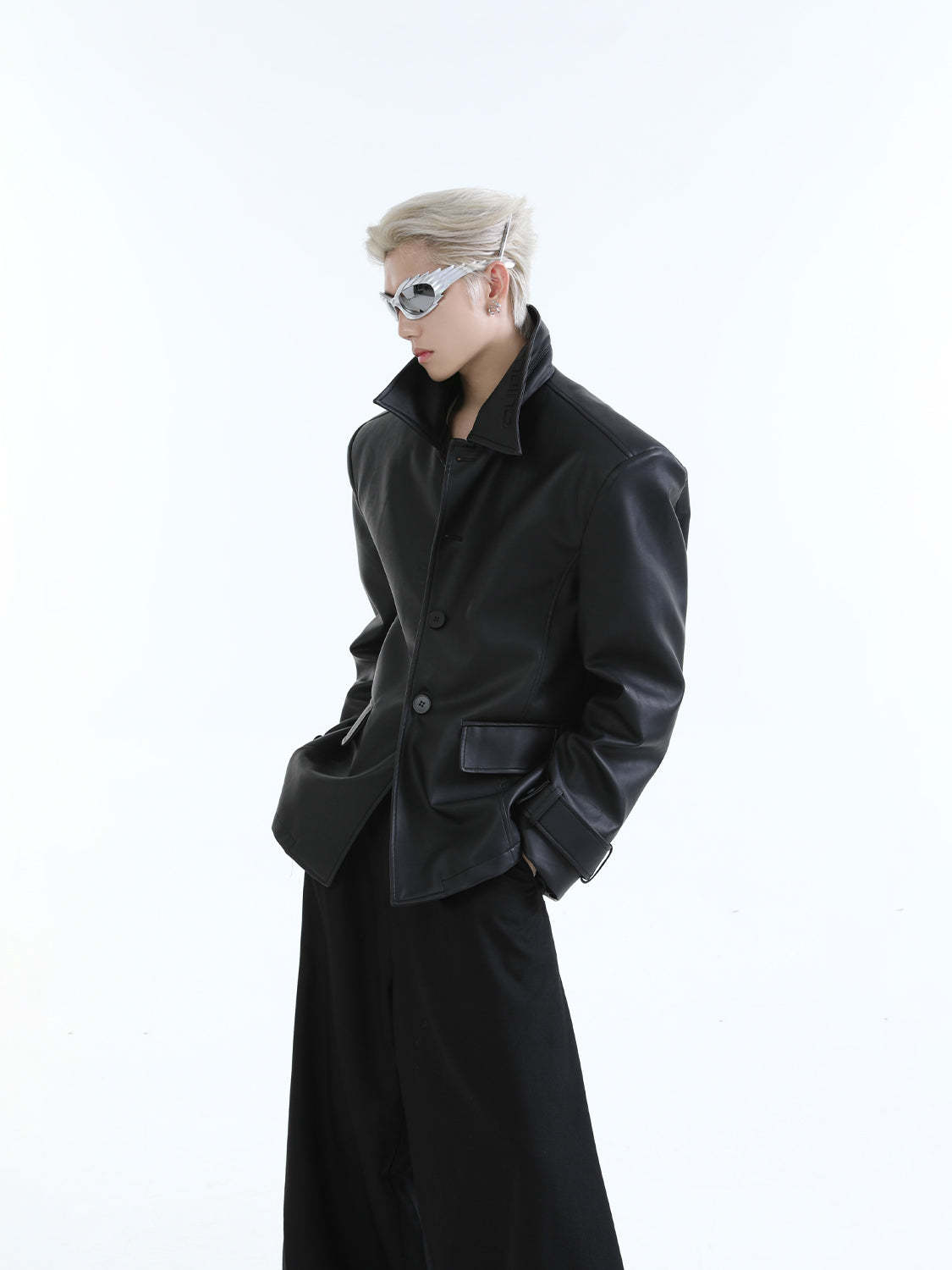 【24s Aug.】Oversized Solid Leather Jacket-IYAMIUIO