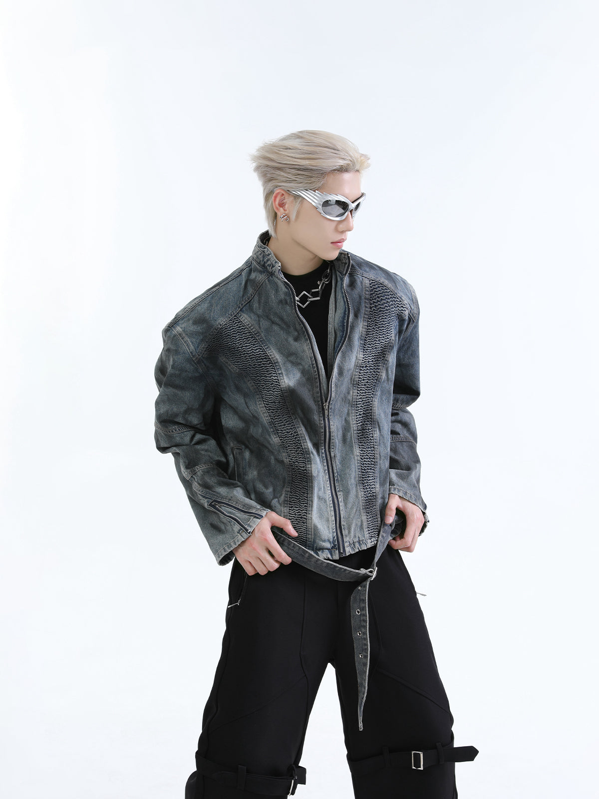 【24s Oct.】Wasteland Style Distressed Silhouette Denim Jacket-IYAMIUIO