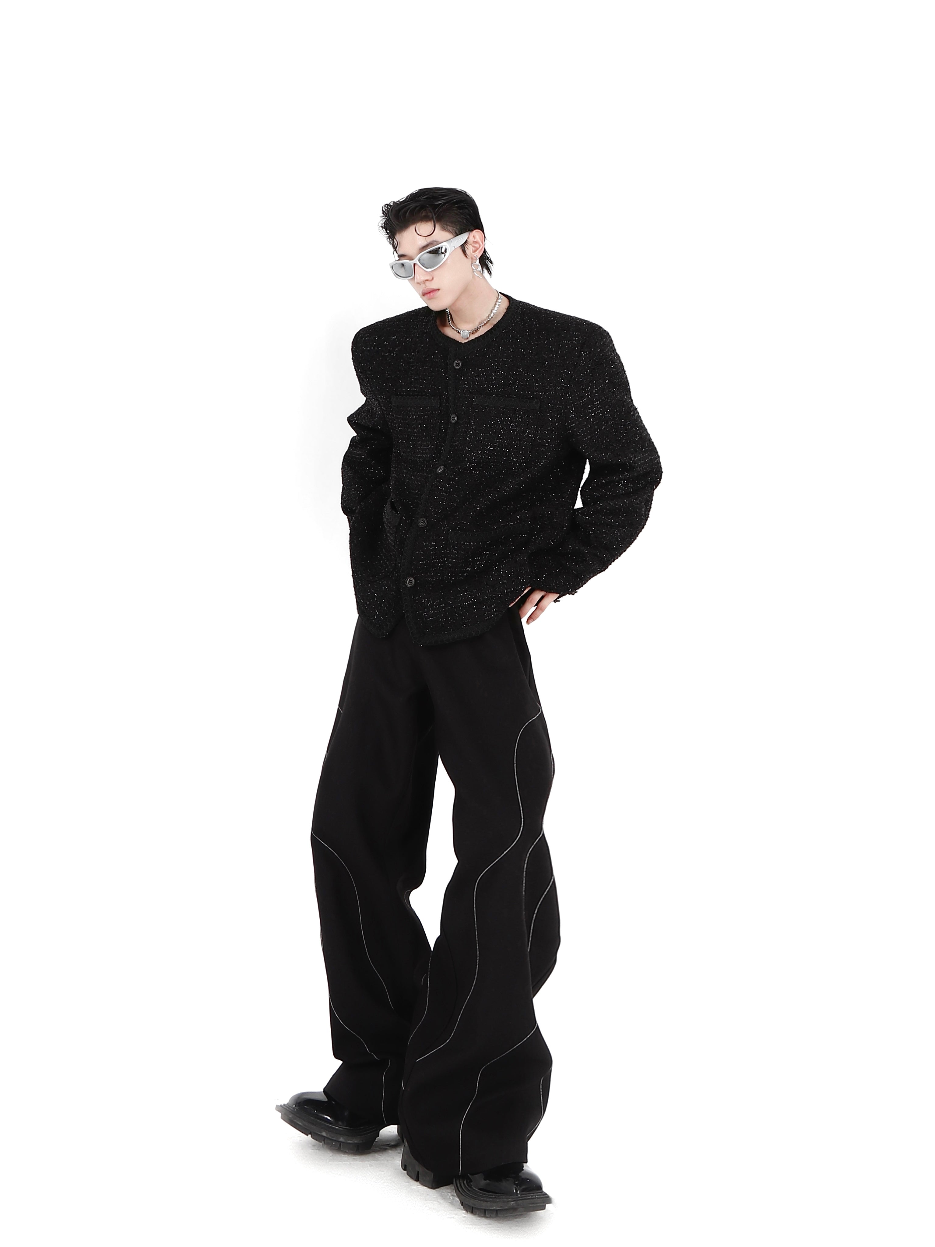 Collarless Suit Jacket-IYAMIUIO