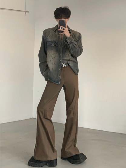 【24s March.】American Vintage Distressed Washed Denim Jacket-IYAMIUIO