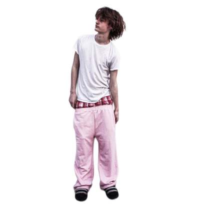 "WAR" SWEATPANTS (POWDER PINK)-IYAMIUIO