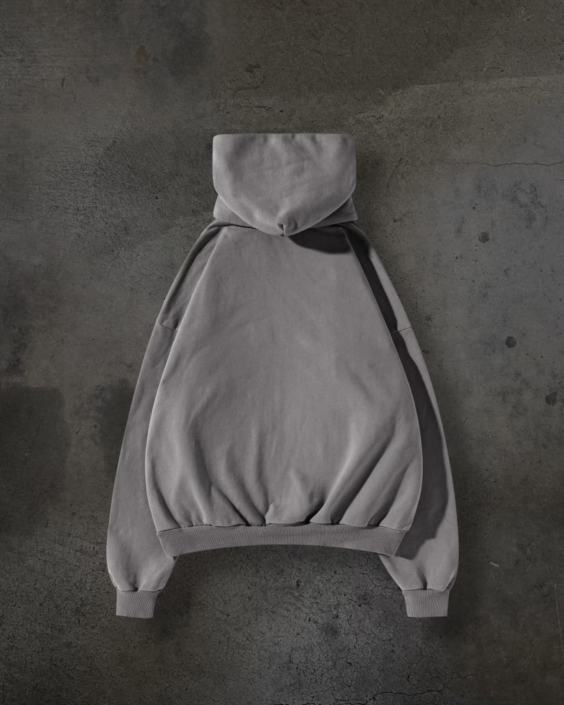 MASKED HOODIE (CEMENT)-IYAMIUIO