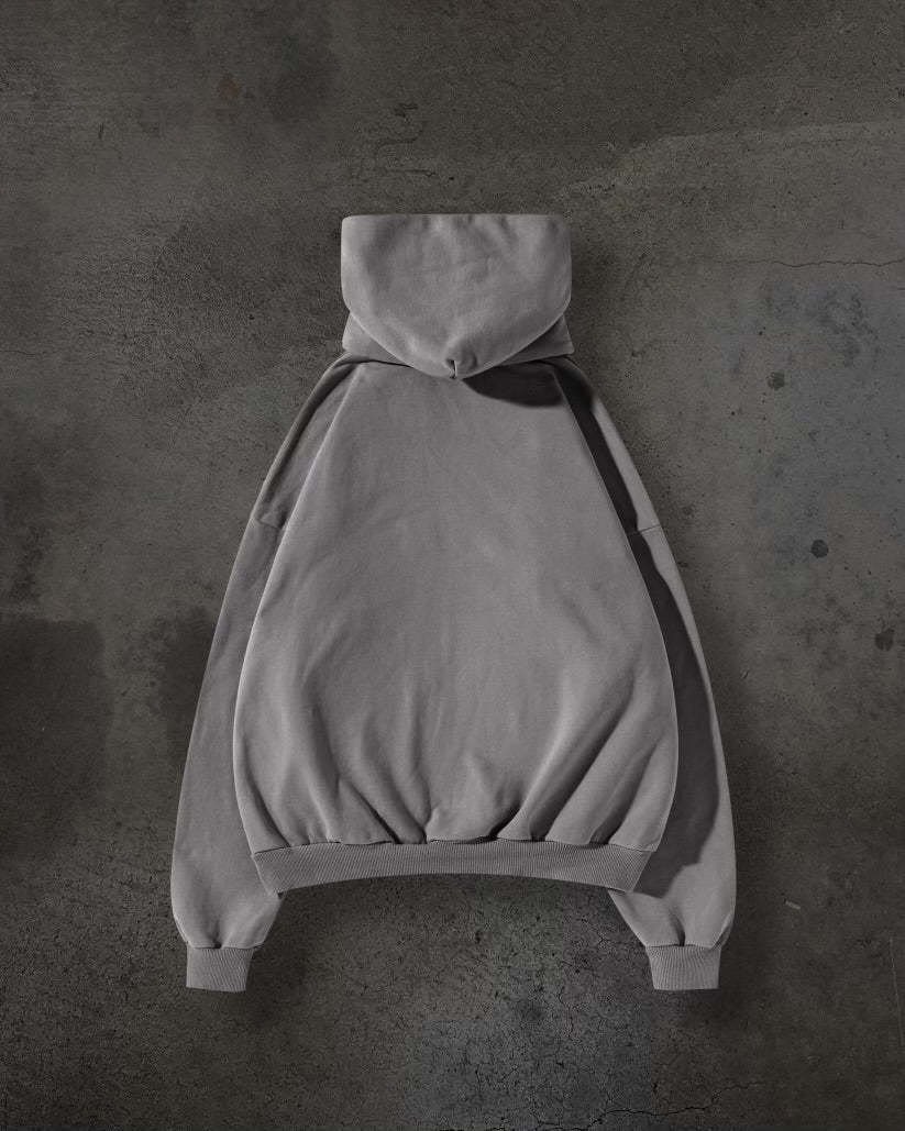 MASKED HOODIE (CEMENT)-IYAMIUIO