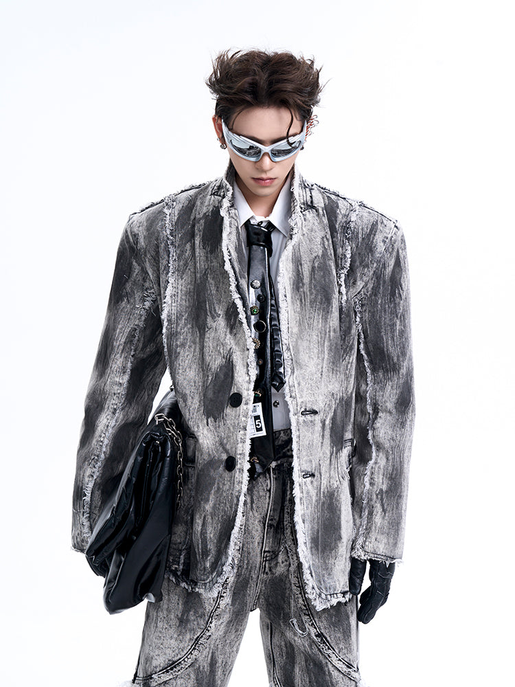 【24s Oct.】Distressed Vintage Denim Jacket-IYAMIUIO