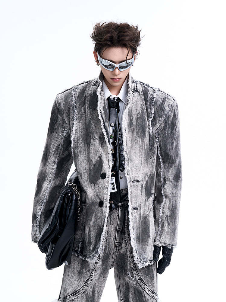 【24s Oct.】Distressed Vintage Denim Jacket-IYAMIUIO